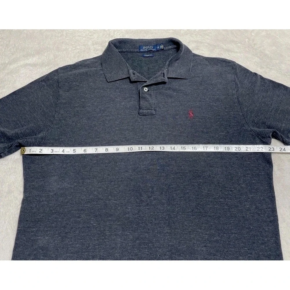 Polo Ralph Lauren Shirt Men's Large Gray Short Sleeve Red Logo Pony